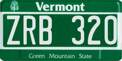 VT license plate ZRB320