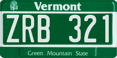 VT license plate ZRB321
