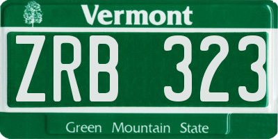 VT license plate ZRB323