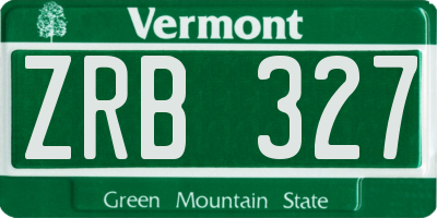 VT license plate ZRB327
