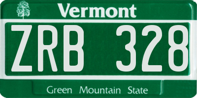 VT license plate ZRB328