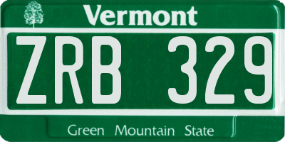 VT license plate ZRB329