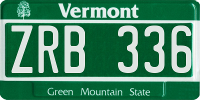 VT license plate ZRB336