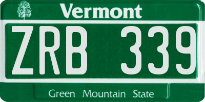 VT license plate ZRB339