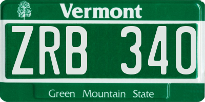 VT license plate ZRB340