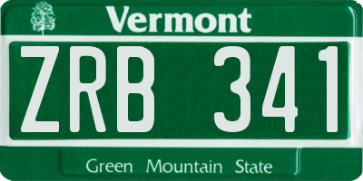 VT license plate ZRB341