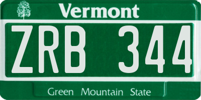 VT license plate ZRB344