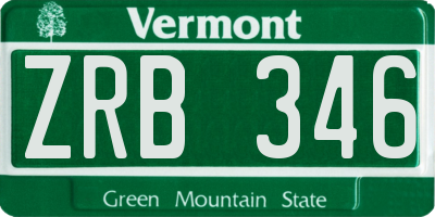 VT license plate ZRB346