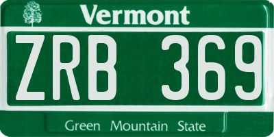VT license plate ZRB369