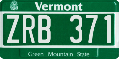 VT license plate ZRB371