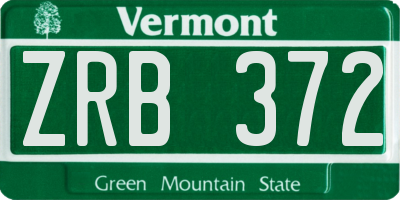 VT license plate ZRB372