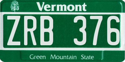 VT license plate ZRB376
