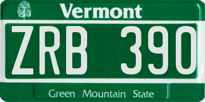 VT license plate ZRB390