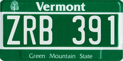 VT license plate ZRB391