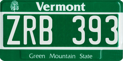 VT license plate ZRB393