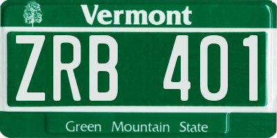VT license plate ZRB401