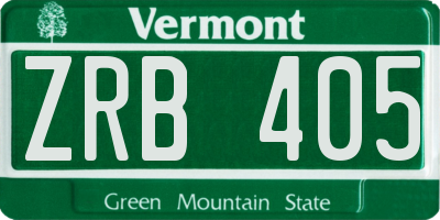 VT license plate ZRB405