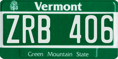 VT license plate ZRB406