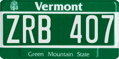 VT license plate ZRB407
