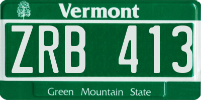 VT license plate ZRB413
