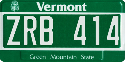 VT license plate ZRB414