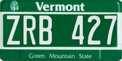 VT license plate ZRB427