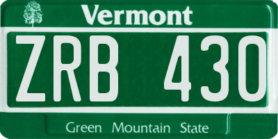VT license plate ZRB430