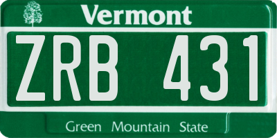 VT license plate ZRB431