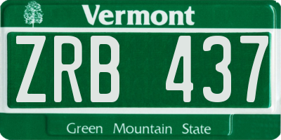 VT license plate ZRB437