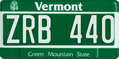 VT license plate ZRB440
