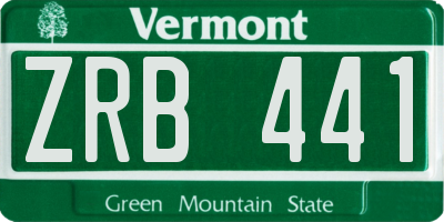 VT license plate ZRB441
