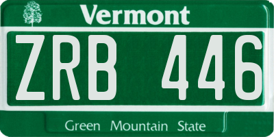 VT license plate ZRB446
