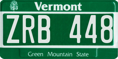 VT license plate ZRB448