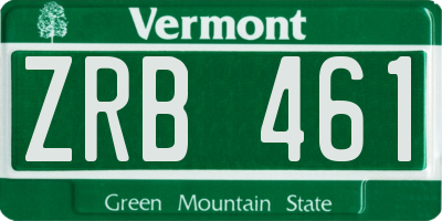 VT license plate ZRB461