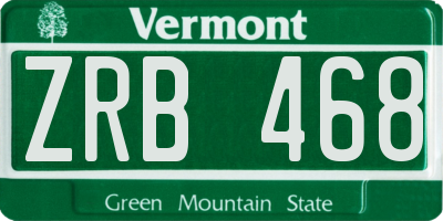 VT license plate ZRB468