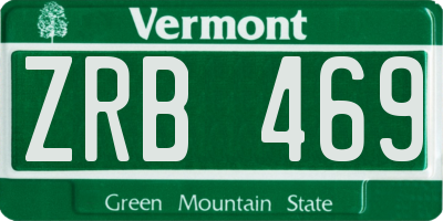 VT license plate ZRB469