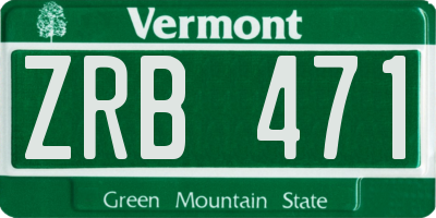 VT license plate ZRB471