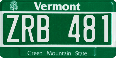 VT license plate ZRB481