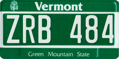 VT license plate ZRB484