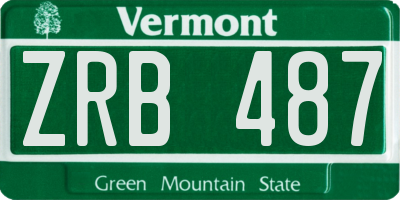 VT license plate ZRB487