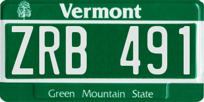 VT license plate ZRB491