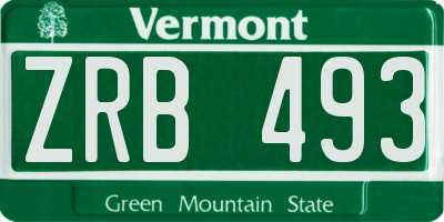 VT license plate ZRB493