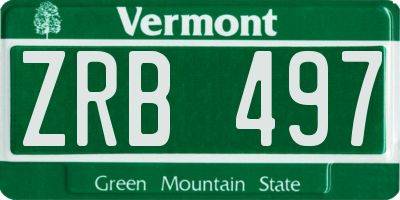 VT license plate ZRB497