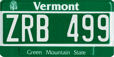 VT license plate ZRB499