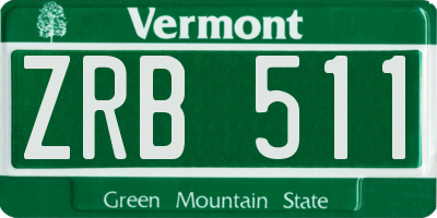 VT license plate ZRB511