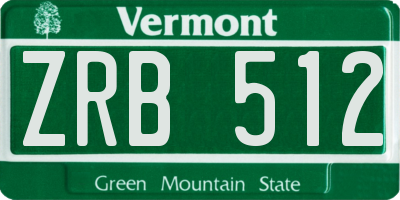 VT license plate ZRB512