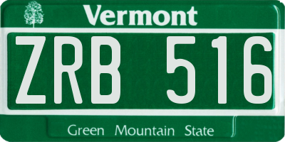 VT license plate ZRB516