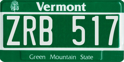 VT license plate ZRB517