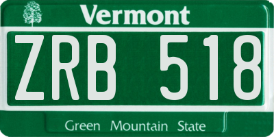 VT license plate ZRB518