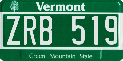 VT license plate ZRB519
